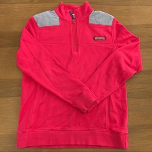 Vineyard Vines Hot Pink Quarter Zip Pullover